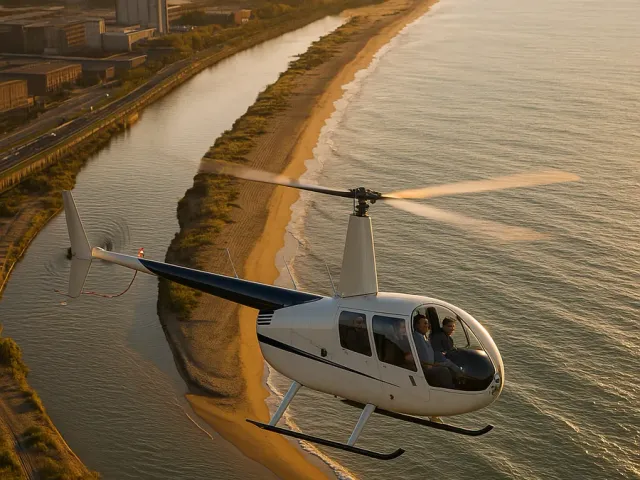 Aerial view over Barcelona during the Barcelona Coast & Besós Tour helicopter flight