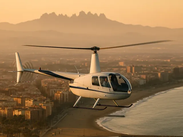Aerial view over Barcelona during the Barcelona Coast & Montserrat Tour helicopter flight